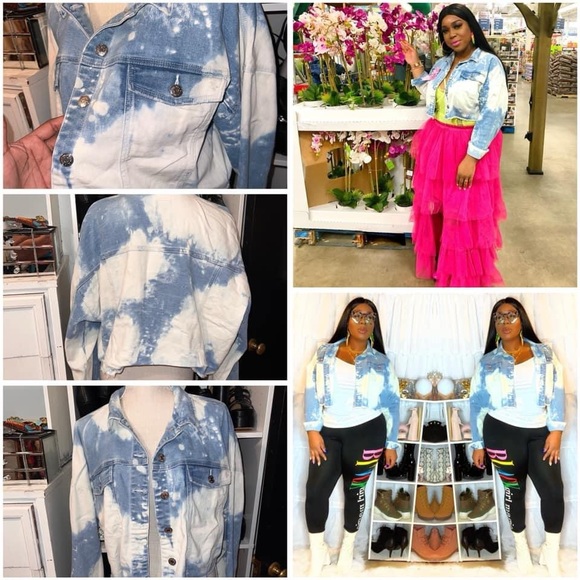 🚨50%off📦Wlild Fable Bleached Stretch Denim Jacket - Oversized - Picture 2 of 5